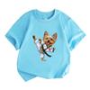 Short Sleeve Child Cute Dog T-shirt Girls Boy White Pink Black Short Sleeve T-shirts Tops Summer Casual Party Supplies Tee