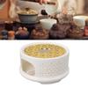 Teapot Warmer Tea Coffee Warmer Base Ceramic Heater with Spoon Lid and Candle Holder