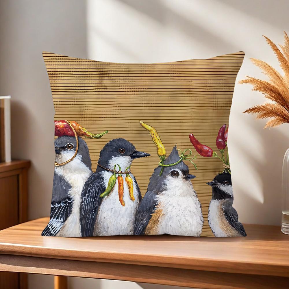 

Удобная мягкая наволочка с лисой для дивана, вечеринки, гостиной, комнаты с птицами, животными, домашнего декора, офиса, защитные арт-чехлы 30x30CM(12x12in)