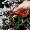 Merry Christmas Wreath Pendant With Bell Car Door Hanging Decoration Xmas Party Christmas Tree Decor Accessories