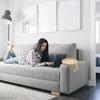 Sofa Tablett Tisch Sofalehne Clip-On Tablett Natürliches Kiefernholz Sofa Praktisches TV Snack Tablett für Fernbedienung Getränke Lebensmittelhalter
