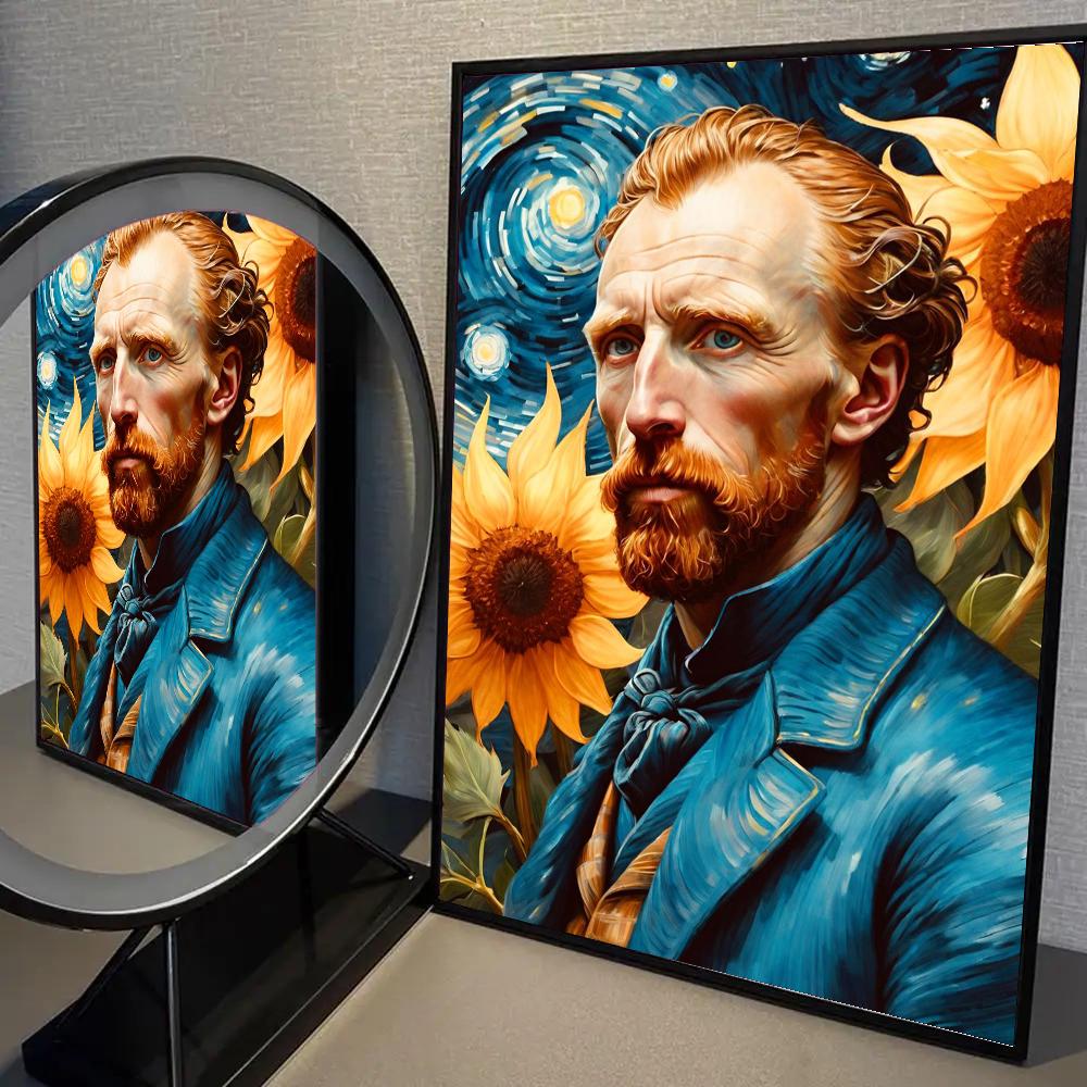 1 Stück Van Gogh Meisterwerk Poster Selbstklebend Kunst Wasserdicht Papier Aufkleber Kaffeehaus Bar Raum Wanddekor