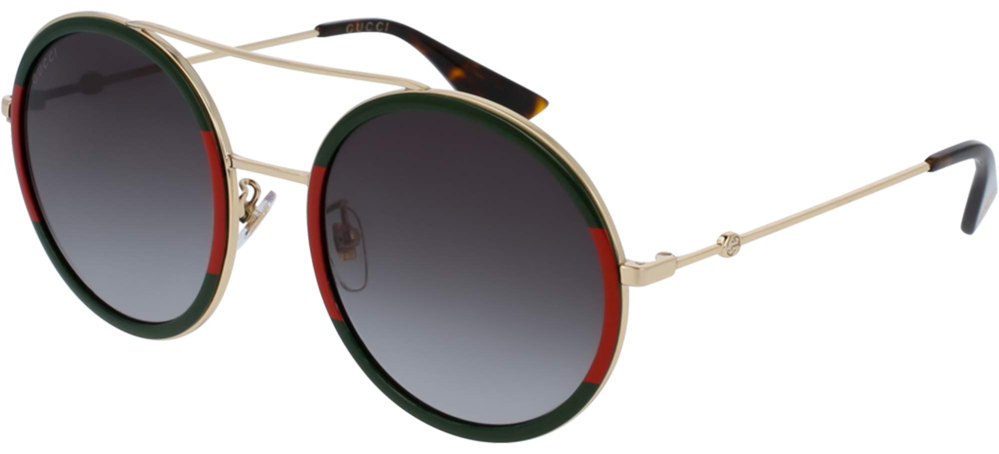 

GUCCI GREEN ROUND UNISEX SUNGLASSES red and green lenses Unisex Made in Japan gg0061s-003 GOLD/RED Gold,