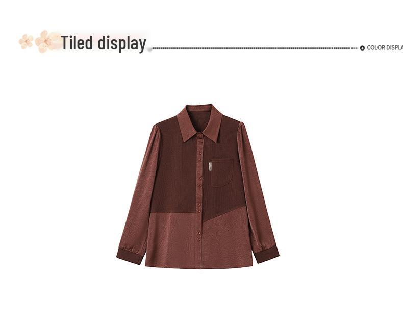 Spring Casual Polo Neck Shirt for Middle-Aged Mothers (40-49)