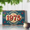2D Flat, 1pc Vintage 1975 Metal Tin Sign Wall Art - "Made In 1975 100% Original" Rustic Iron Plaque, 12x8 Inch Retro Decor