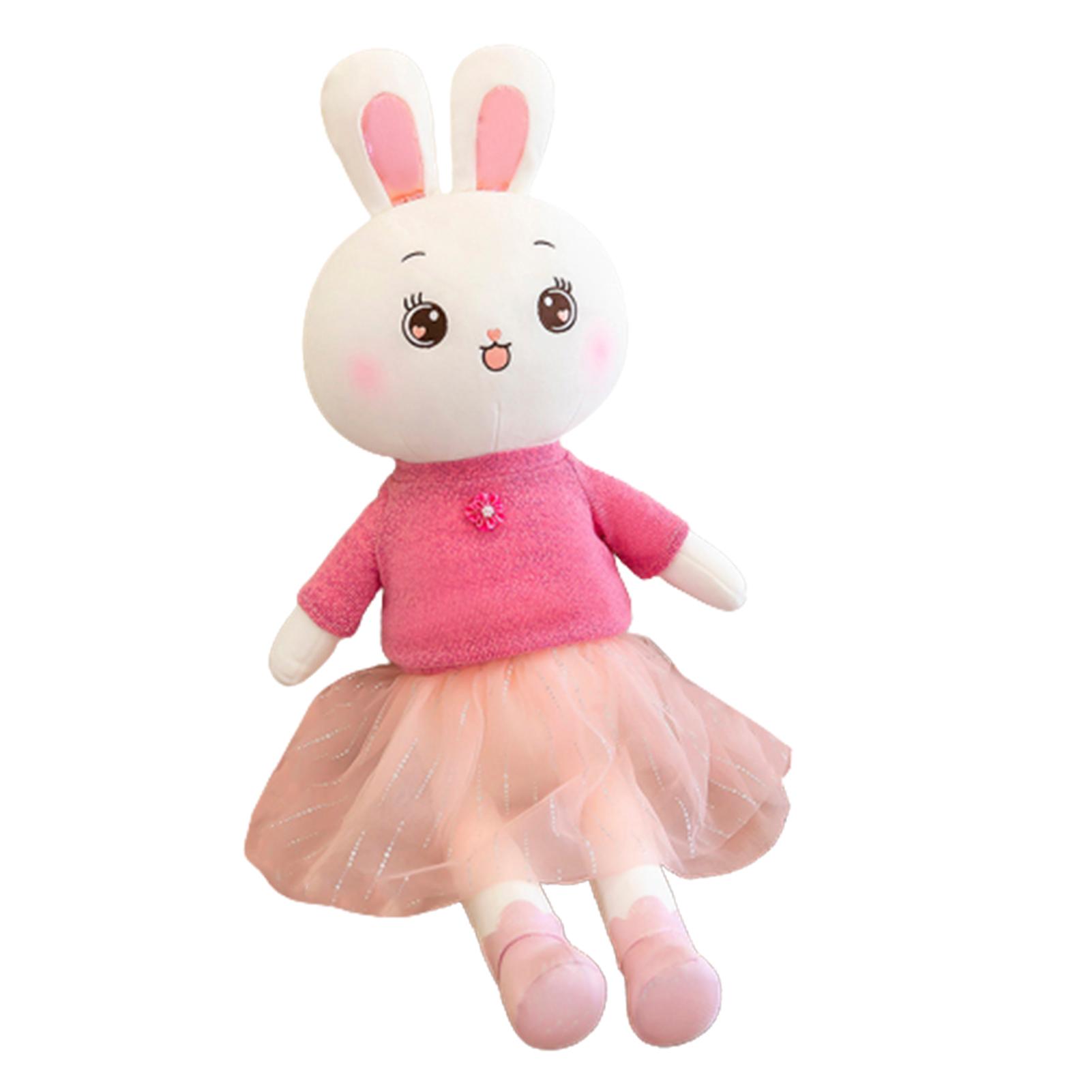 

Cute Cartoon Rabbit Plush Toy Super Soft Stuffed Animals Throw Pillow For Home розовый