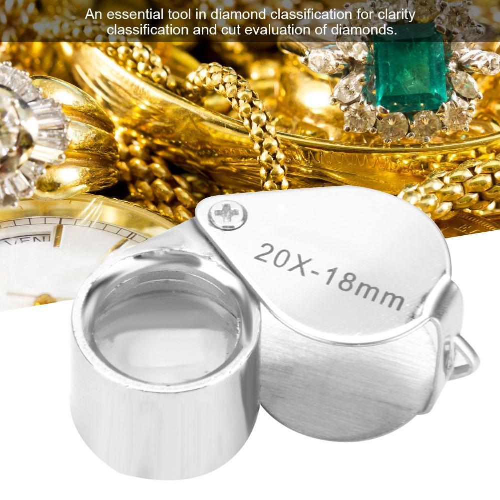 Portable Handheld 20X Magnifier Magnifying Glass Jewelry Watches Tool