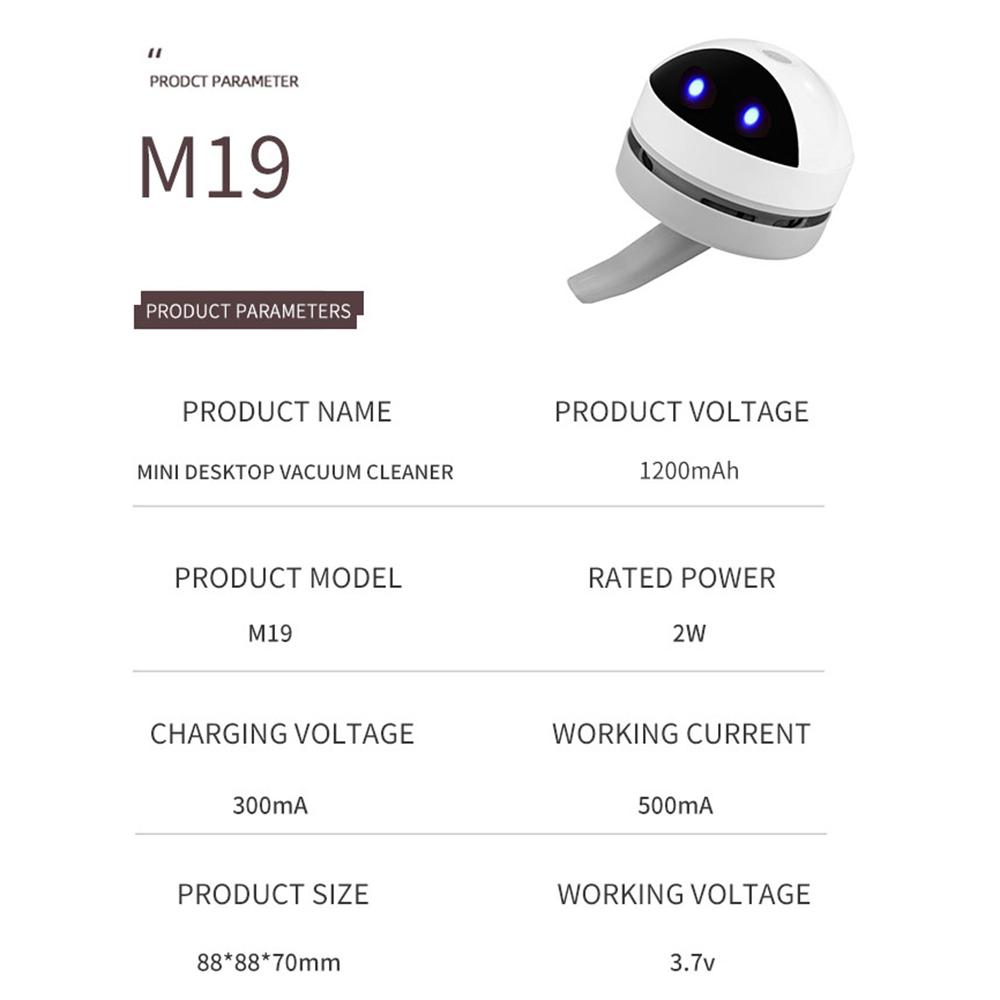 USB Desktop Vacuum Cleaner Cordless Portable   Table Dust Vaccine Cleaner High Suction Noise for Cleaning Dust Crumbs Hair Scrap