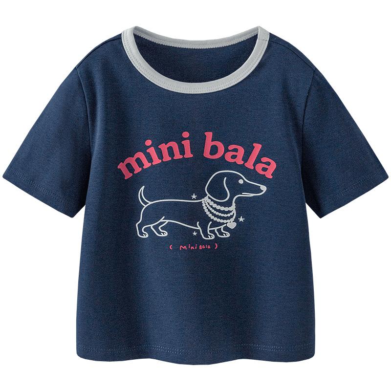minibala Girls Cartoon Animal Short Sleeve T-Shirt 160