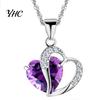 Heart Pendant Necklace Cubic Zirconia Inlaid Jewelry Gift Women Shape Fashion for Daily Life