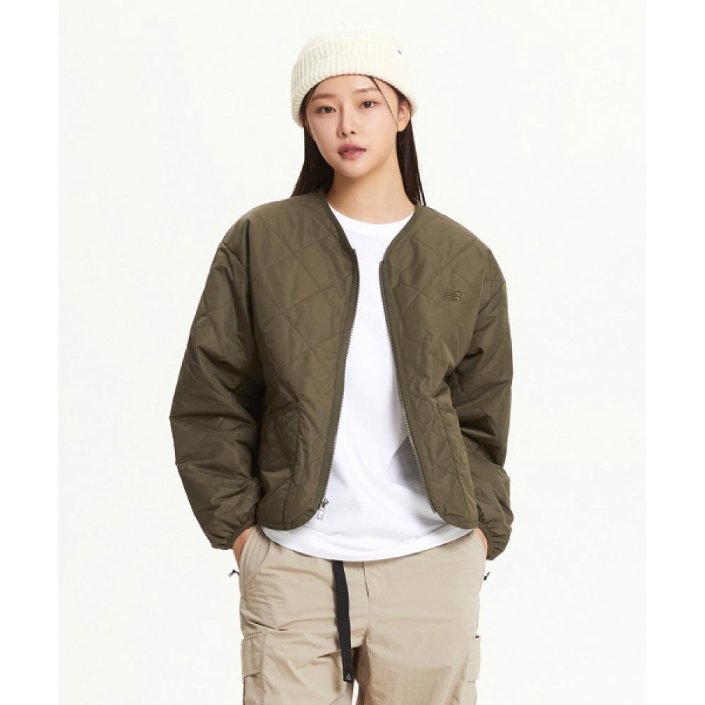 

New Balance Nbnae4s102 Women Quilted Woven Jacket Khaki (49)KHAKI/S(085)