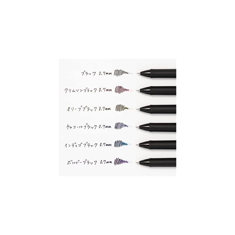 Pentel EnerGel Gel Ink Ballpoint Pen 0.7mm Black Barrel 6 Color Set