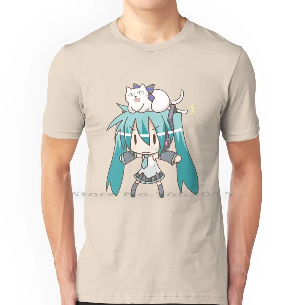 Miku T Shirt 100% Cotton Kawaii Manga Anime Girl Japanese Short Long Sleeve Tee Top