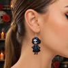 Cartoon Witch Earrings Halloween Earrings, Gothic Drop Lightweight Acrylic Pendant Day of The Dead for Women Girls Accessories Eye-catching