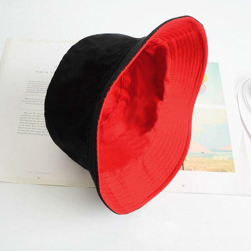 New Solid Color Double Sided Unisex Bucket Hat Fisherman Hat Outdoor Travel Hat Sun Cap Hats for Men and Women Hip Pop Hat