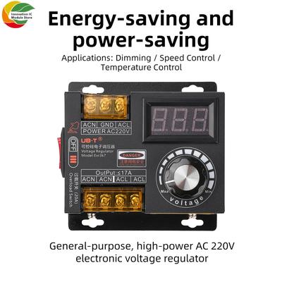 3700W AC220V SCR Voltage Regulator Motor Speed Controller High-Power Stepless Speed-Adjustable Controller for Fans