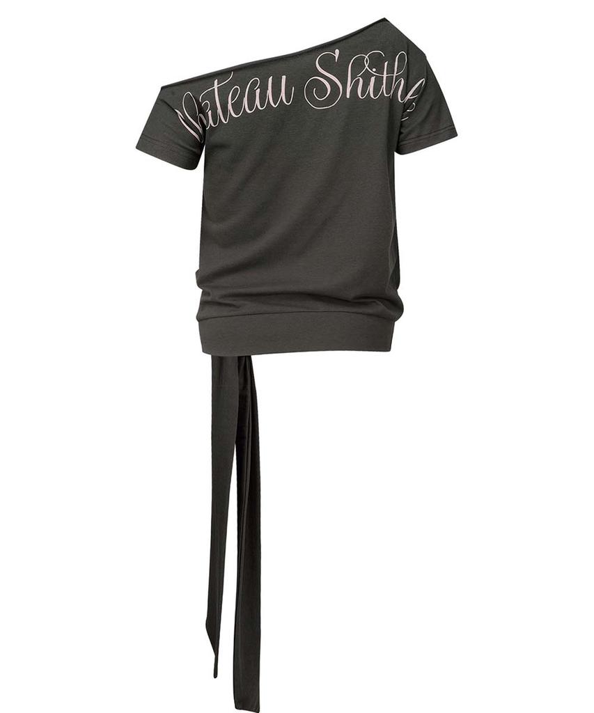 SCULPTOR Chateau Shithole Tie Tee Charcoal