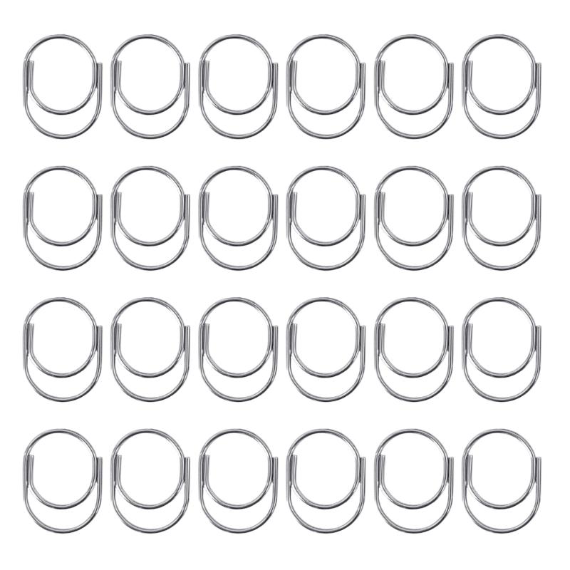 24Pcs Decorative Paper Clip Small Paperclips Metal File Clamp Book Marker Clips for Document Picture Photo Organization
