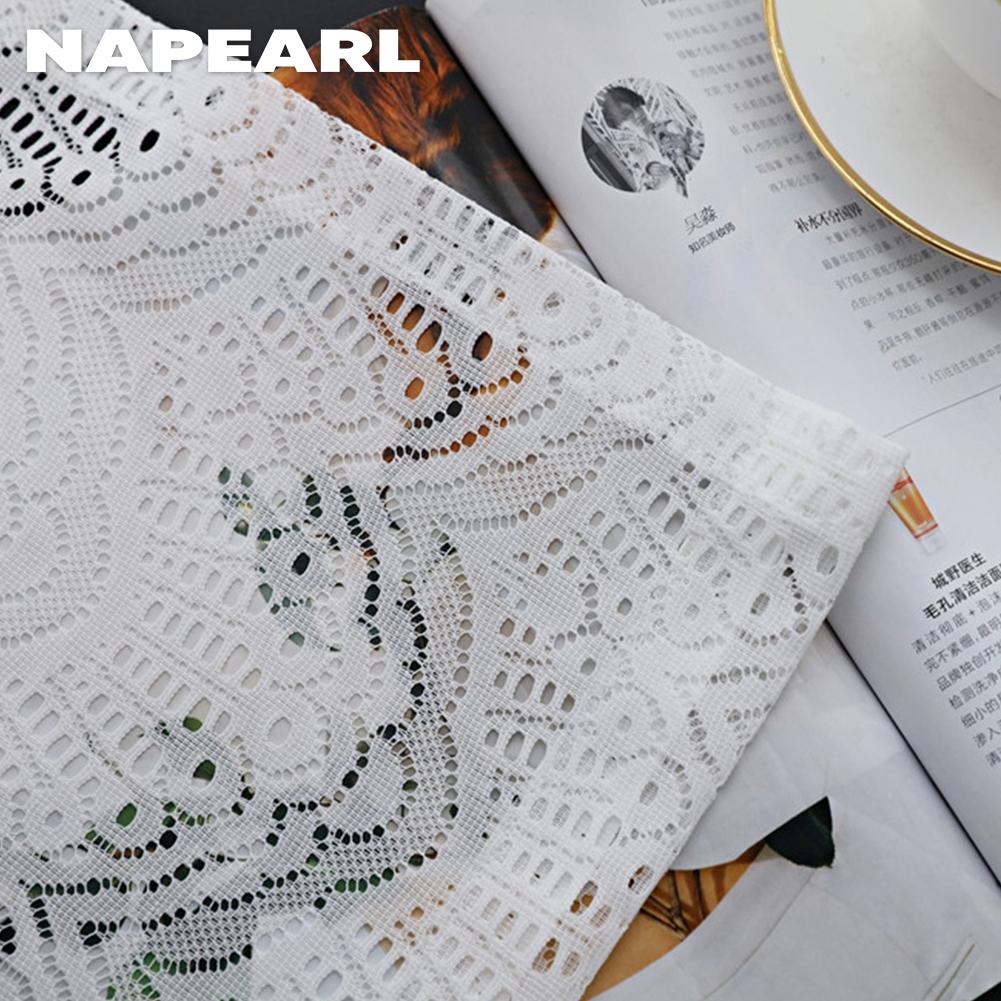 1 pièce NAPEARL 10-20 % occultant style français simple romantique dentelle chaîne tricoté pur blanc gaze rideau pour salon chambre balcon décoration de la maison