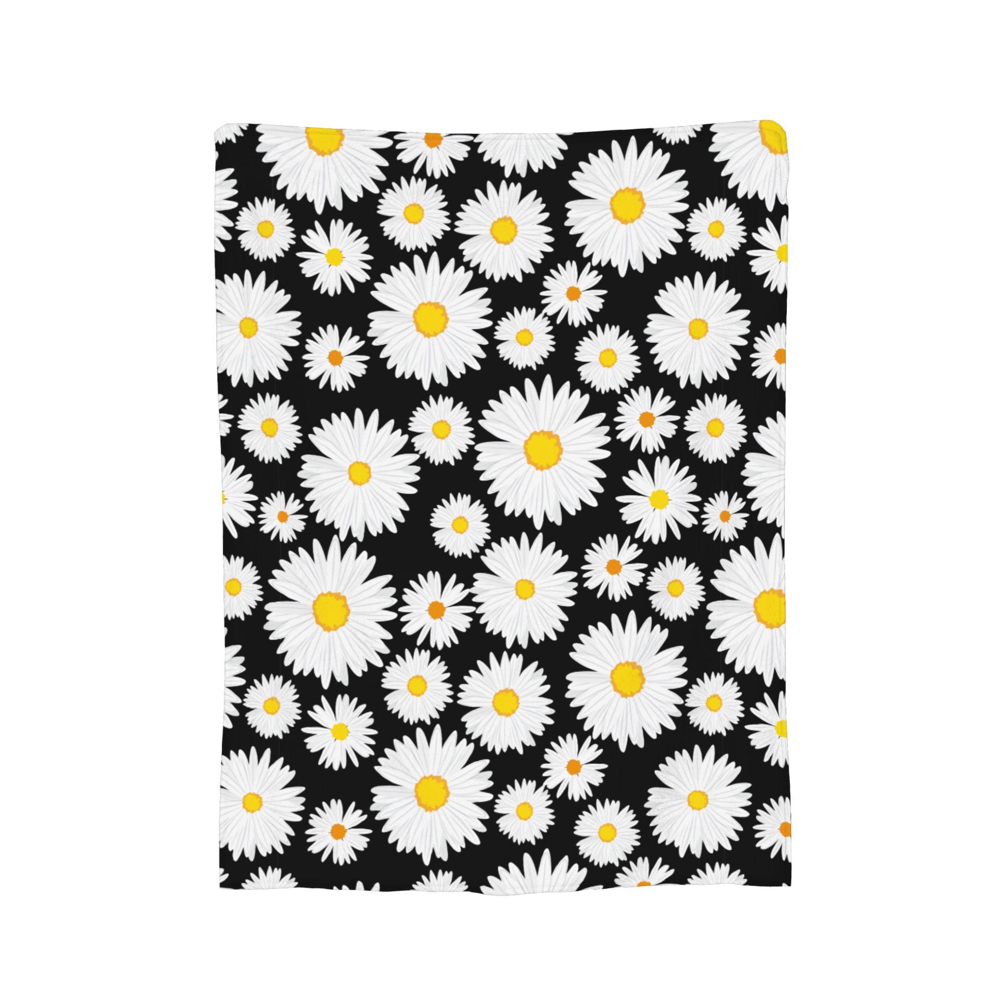 Daisy Flower Blanket Fleece Print   Multifunction Warm Throw Blanket for Bed Travel Plush Thin Quilt 30x40in