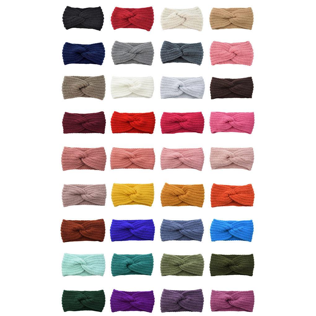 Womens Winter Headband Windproof Knitted Crocheted Ear Warmers Simple Style Decoration Hair Styling Accessories for Women