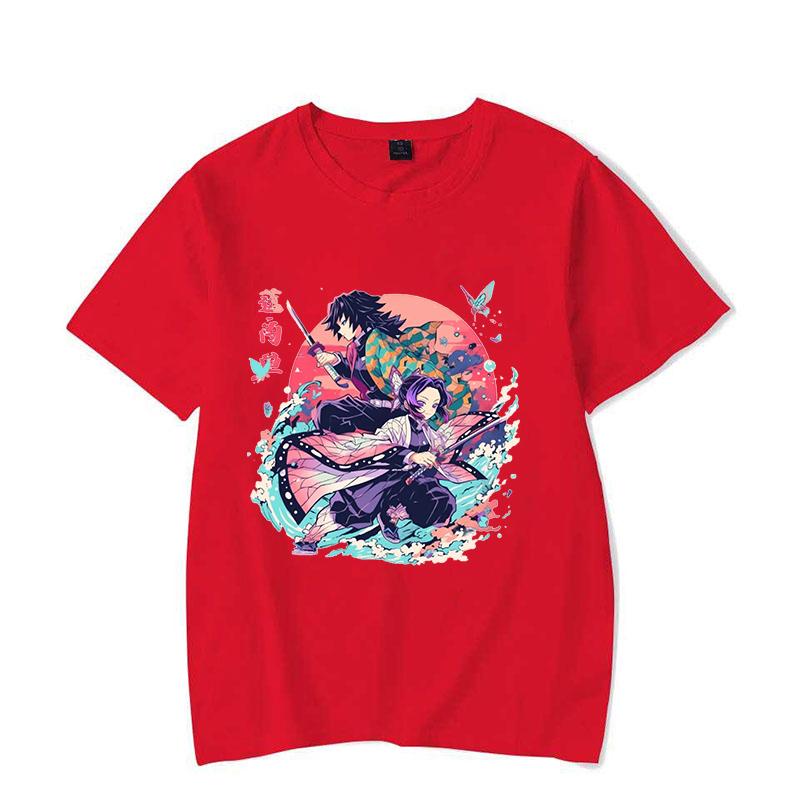 New Anime Kochou Shinobu Tomioka Giyuu Print T Shirts Women Men Casual Round Neck Tees Top Summer Cool Loose Short Sleeve