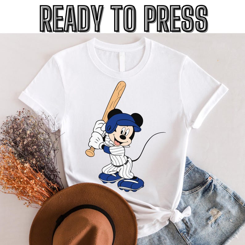 Personalized Disney Mickey Mouse Baseball Team Matching Dtf,Ready to press, Mickey Mouse Dtf, Dtf transfer 110