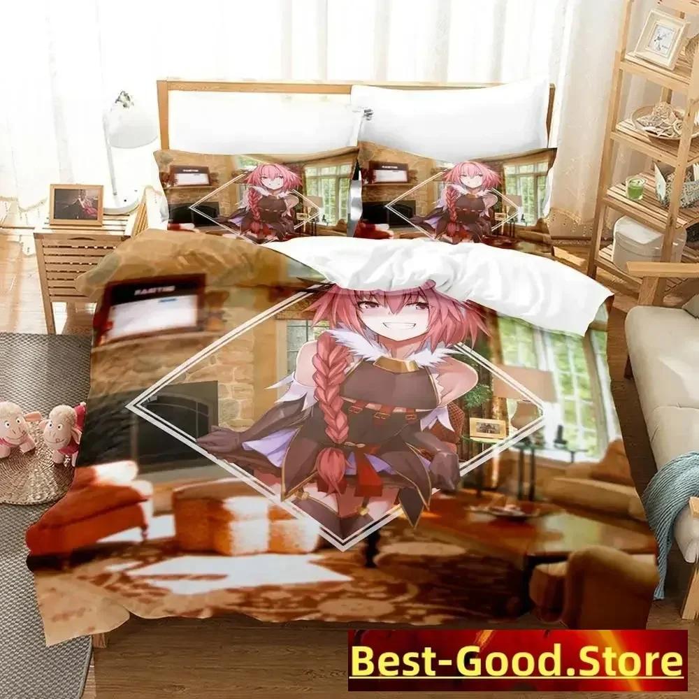 3D Anime Bed Sheet Set Fate - Astolfo Printed Bed Set Duvet Cover Pillowcase Bedding Set Bed Linen Sheet Quilt Cover Full Size