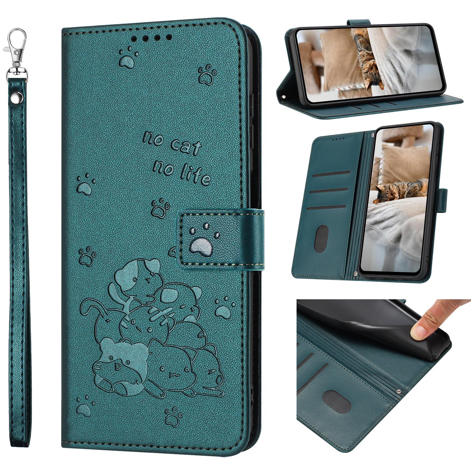 

Strap Leather Phone Case for Funda Samsung Galaxy S25 S24 S23 S22 S21 S20 Ultra FE S10 S9 S8 Plus Cases 3D Cat Wallet Flip Cover Galaxy S25 Edge