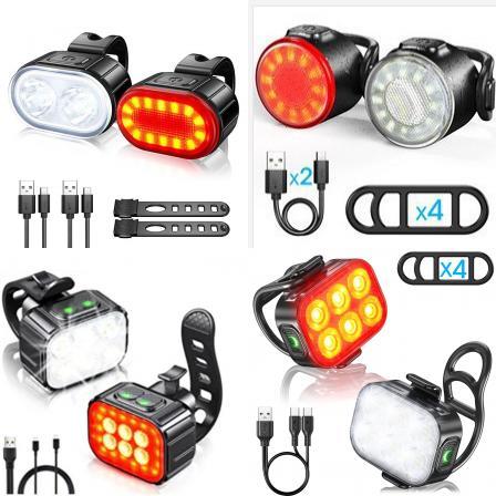 Mountain Bicycle Night Riding Light Waterproof Rechargeable Usbc For Outdoor Cycling And Camping