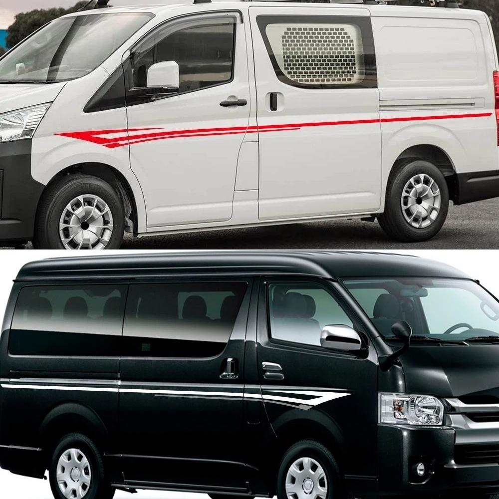Stylizacja Samochodu Paski Sportowe Naklejka Pojazd Obie Strony Drzwi Linia Talii Naklejka Dekoracja Nadwozia Samochodu Toyota Hiace Akcesoria Winylowe
