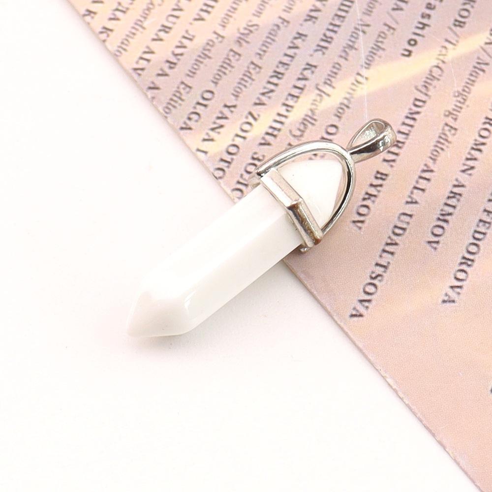 Hexagonal Column Natural Amethyst Powder Crystal Winding Hexagonal Column Pendant Handmade Bullet Necklace Jewelry N788