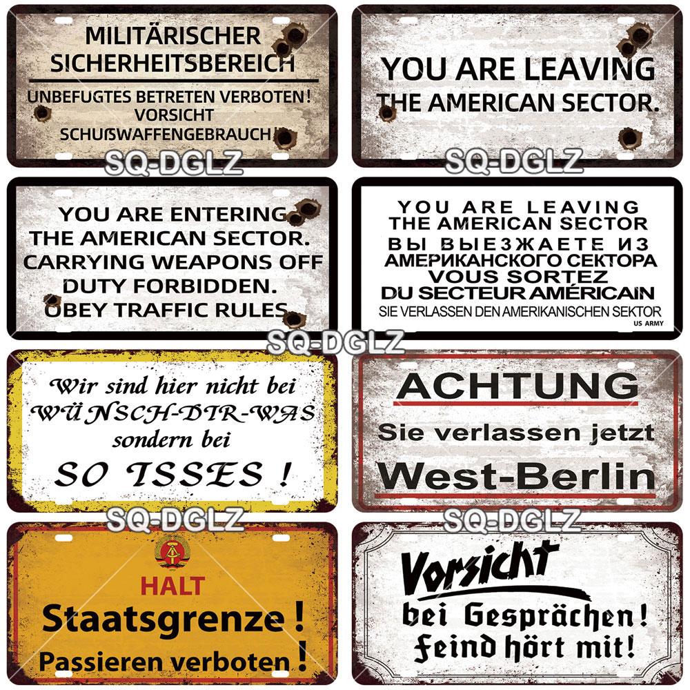 [SQ-DGLZ] Vintage Berlin City 15x30cm Plate War Tin Sign Store Bar Wall Decoration Metal Sign Home Decor Painting Plaques Poster
