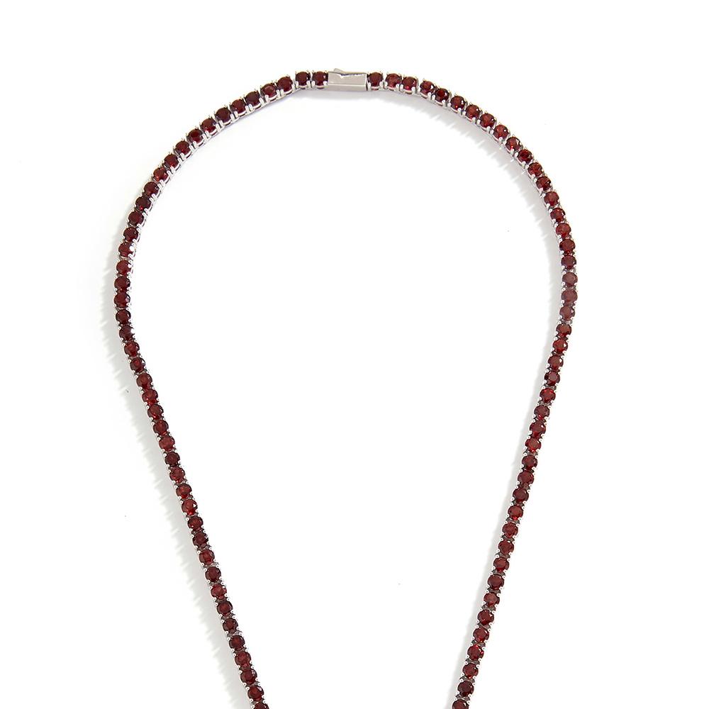 Bolaijewelry Light Luxury Fine Jewelry Natural Red Garnet Necklace Fashion Women's Anniversary Banquet Engagement Wear