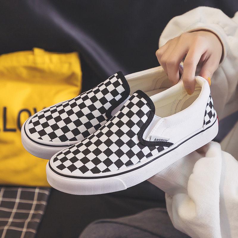 

Женские туфли-лодочки Slip-On Canvas Checkerboard 2024 года: Повседневная обувь на плоской подошве для студентов на весну 39