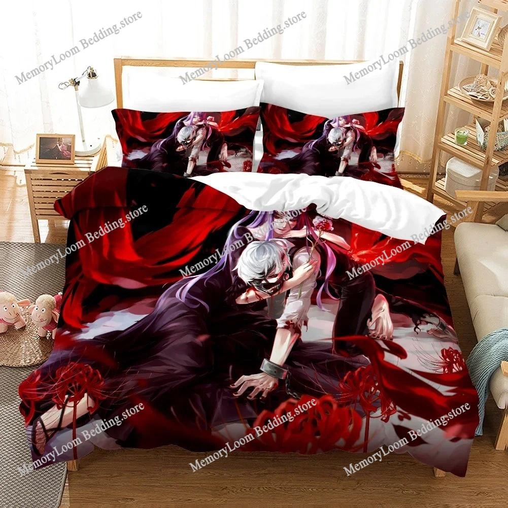 Tokyo Ghoul Modern Bedding Set Single-Twin-Full-Queen-King Size Adult Kid Bedroom Breathable Duvet Cover 3D Print Vibrant Anime