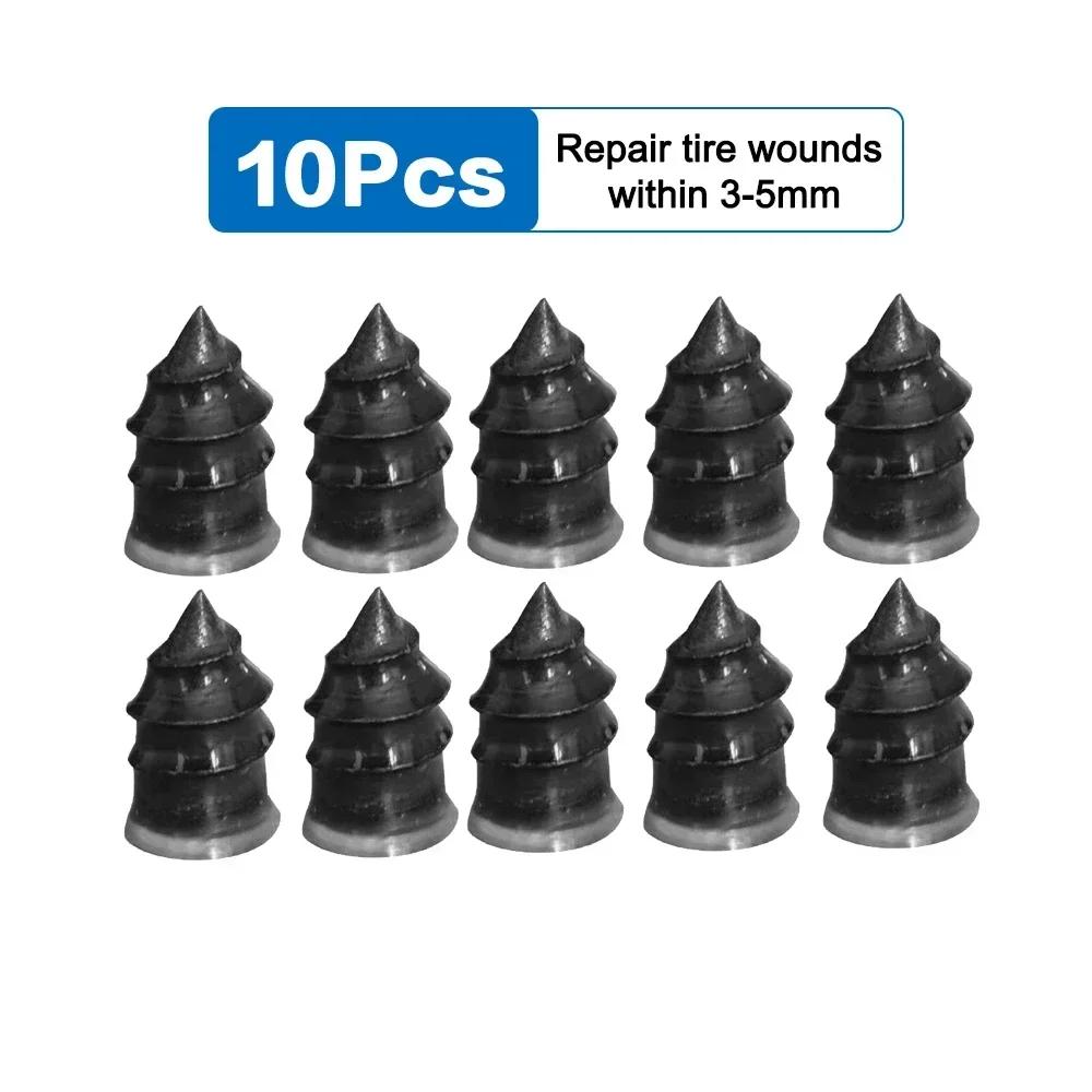100pcs Car Motorcycle Vacuum Tyre Repair Nails Truck Scooter Bike Tire Puncture Repair Tubeless Tools Rubber Metal Accessories