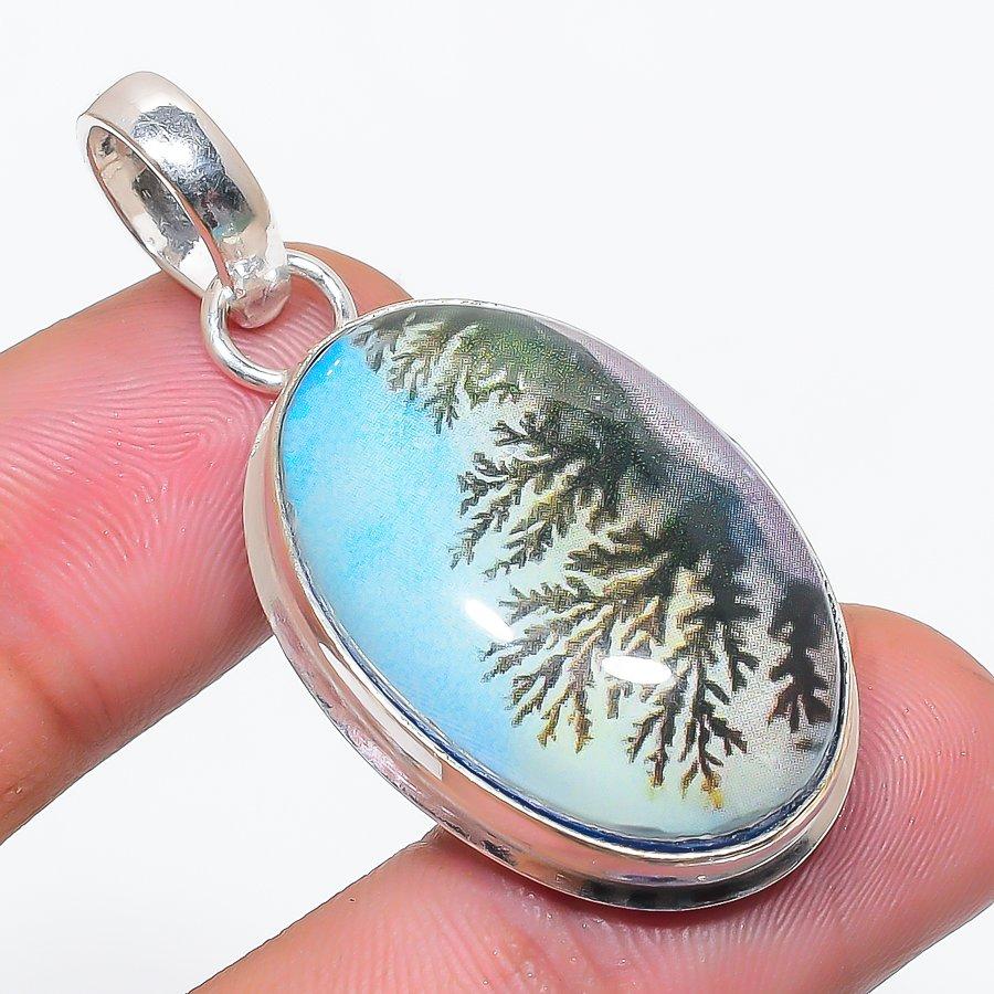 Natural Dichroic Glass Gemstone 925 Sterling Silver Jewelry Pendant 1.81 AP-14136