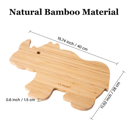 TJ POP Natural Bamboo Cutting Board, Antibacterial, Lightweight, Odor-Resistant, Hygienic for Cutting Meat, Vegetables, Fish, and Fruit. Nitrogen-heat