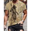 Egyptian Religious Style 3D Anubis Printed Men's Short-sleeved Shirt Outdoor Sports Men's Fitness T-shirt Street Fashion T-shirt