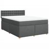 Maison Exclusive - Sommier à lattes de lit avec matelas Gris foncé 140x190cm Tissu