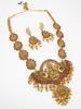 Gold-Plated Green & Maroon Stone-Studded & Beaded Handcrafted Jewellery Set