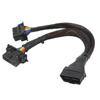 1 IN 2 OBD2 Extension Cable 16Pin 30cm Length Male To Dual Female Diagnostic Adapter Cable