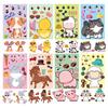 16 Sheets/set Farm Animals Stickers for Kids Cartoon Animal Face Swap DIY Creative Educational Stickers