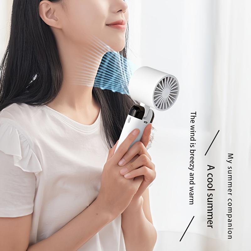 Portable Handheld Neck Cooling Fan, Three Adjustable Speeds, Cooling Mode, 4000mA Battery Rechargeable Personal Fan, Digital Power Display