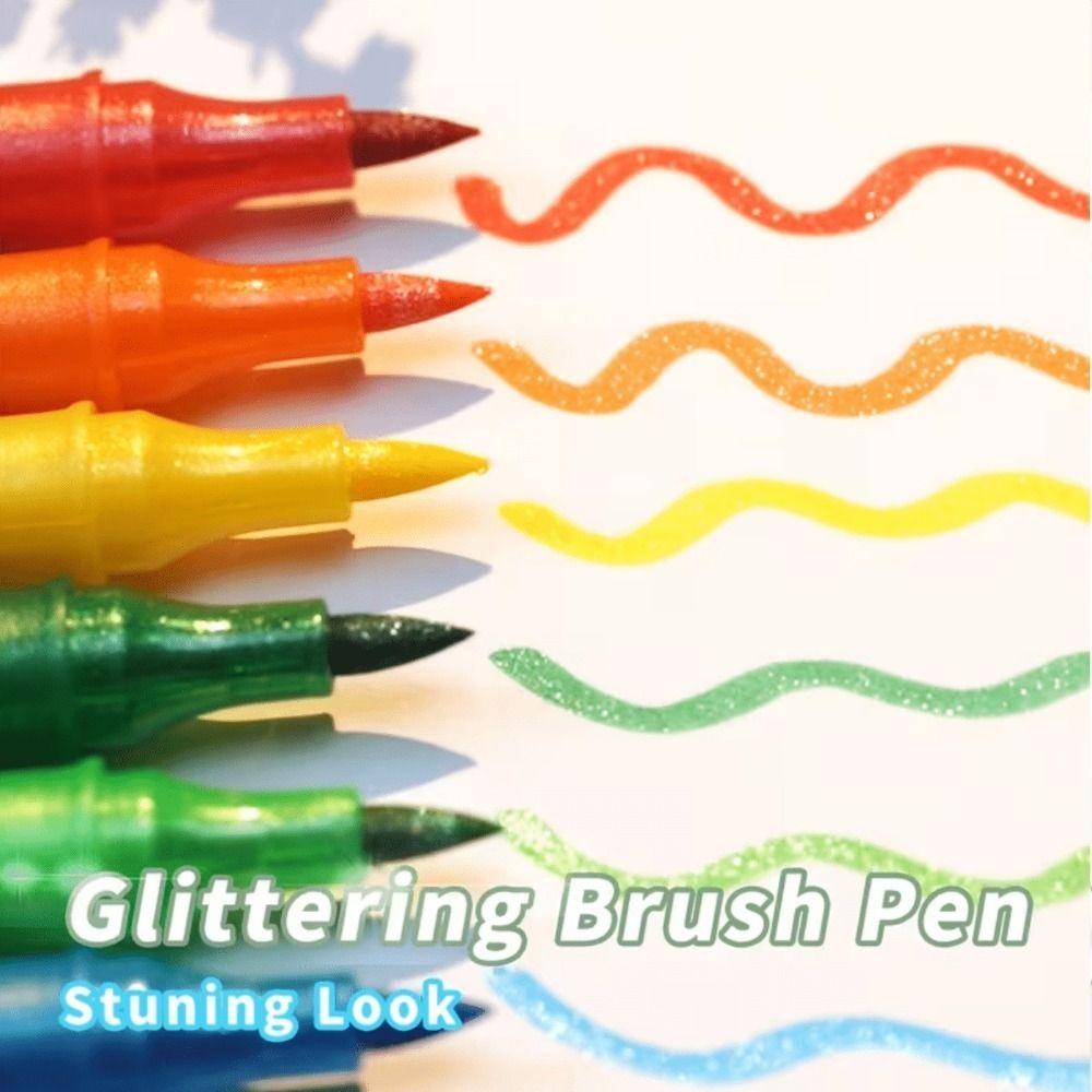 24/48/72/96 Colors Double-Ended Glitter Pens Quickly Dry Watercolor Pen  Drawing Painting