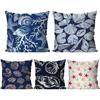 1pc Marine Organism Shells Pillow Case Square Pillow Bedroom Sofa Leisure Comfort Cushion Car Living Room Home Decoration 40X40