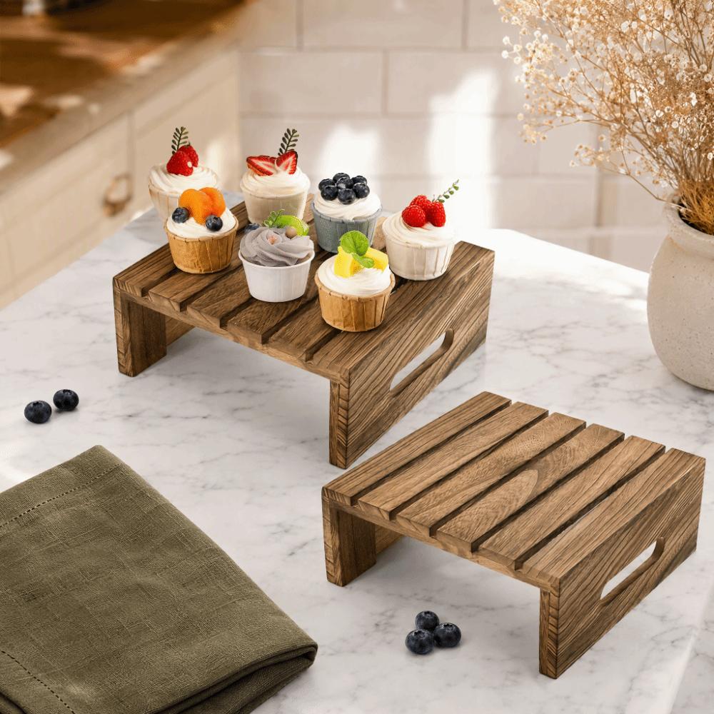 Vintage Cake Rack Rustic Serving Stand Home Decor Cupcake Display Riser Kitchen Counter