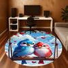 1PC Lovebirds Swing Hearts Round Chair mat Area Rug - Non-Slip, Floor Mat for Office, Bedroom, home decor Christmas Gift c0528053