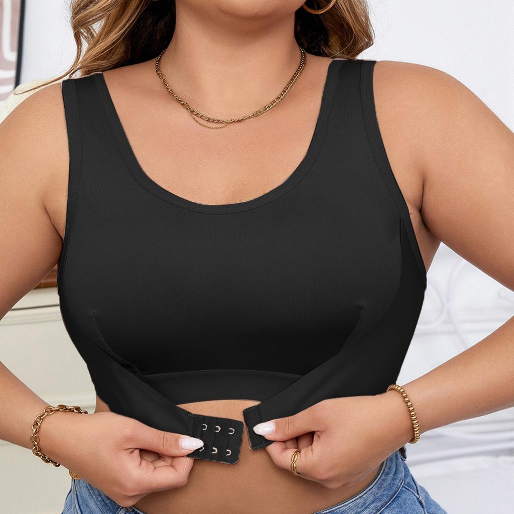 European and American Sports Large Size Comfortable No-rim Seamless Push-up Bra Front Buckle Adjustable Shape Beautiful Back Underwear